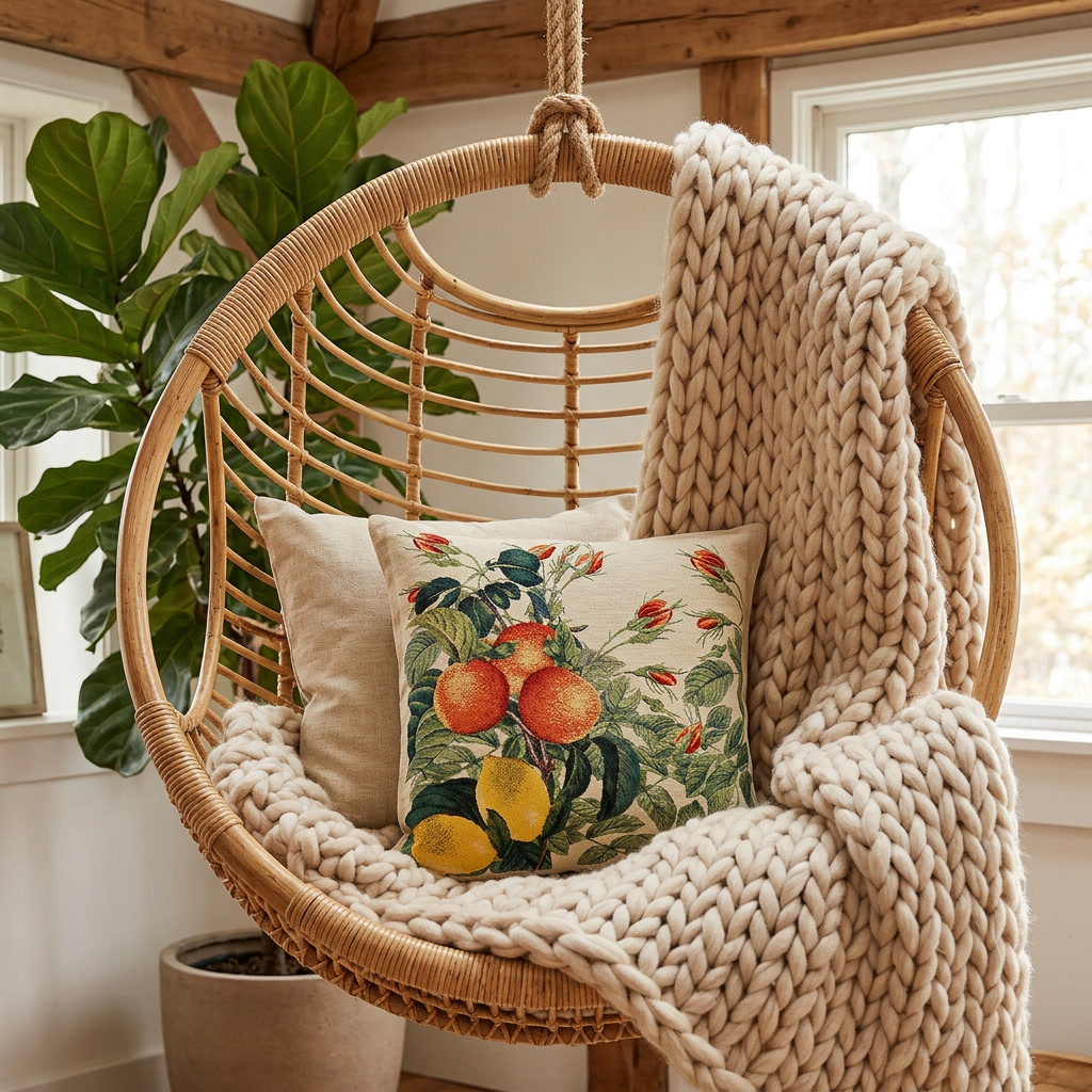 Poszewka gobelinowa - cytryny i pomarańcze