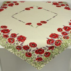 Gobelinowa serweta kwadrat w maki i kłosy