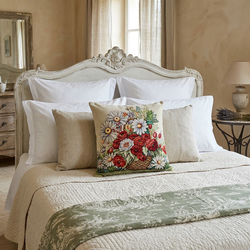 Poszewka gobelinowa -maki i margaretki