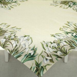 Przebiśniegi - gobelinowa serweta kwadrat 100 x 100