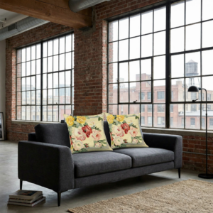 Poszewka gobelinowa z motywem piwonii