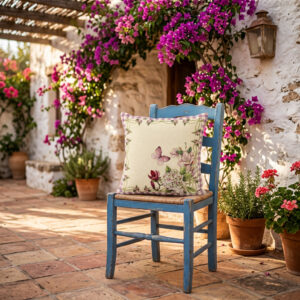 Motyl na kwiatach - poszewka gobelinowa