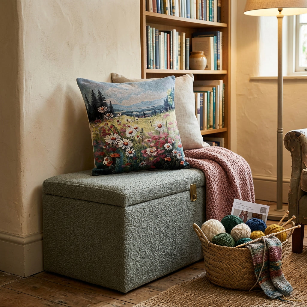 "Kwiatowa łąka" - poszewka gobelinowa - obrazek 2