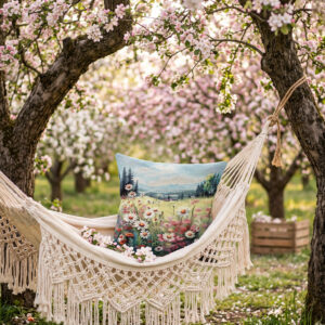 "Kwiatowa łąka" - poszewka gobelinowa