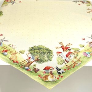 Gobelinowa serweta "Wielkanocne zwierzątka"  kwadrat 100 x 100