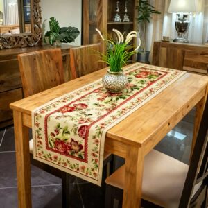 Bieżnik gobelinowy w róże – elegancka dekoracja stołu