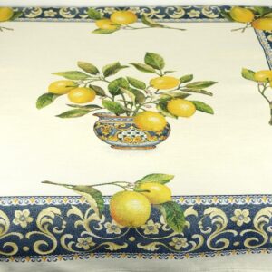 Gobelinowa serweta Cytryna z rustykalnym wzorem, kwadrat 100 x 100