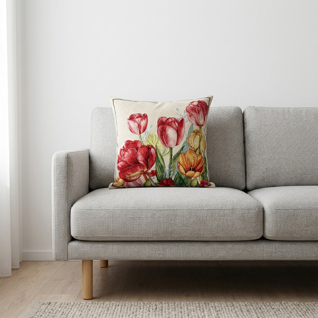 Poszewka gobelinowa w duże tulipany - obrazek 3