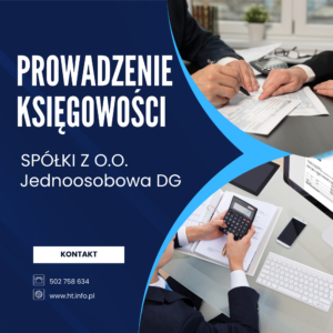 Prowadzenie księgowości JDG oraz Spółek z o.o.