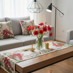 Bieżnik gobelinowy maki i margaretki