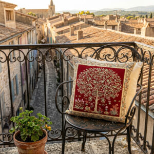 Poszewka gobelinowa "Drzewo życia" bordowa