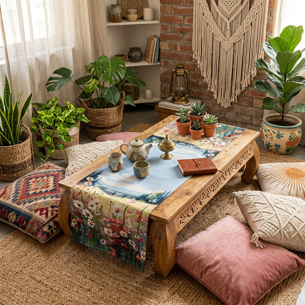 Bieżnik gobelinowy "Kwiatowa łąka" - obrazek 4